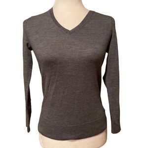 Talbots Pure Merino Wool Grey Sweater Size Small